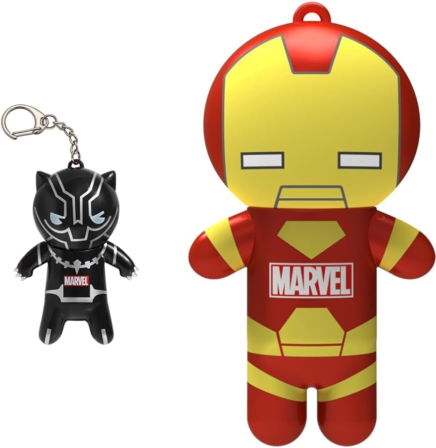Lip Smacker Marvel keychain lip balm Black Panther and Iron Man front pack view