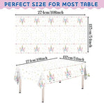 DaiUni plastic disposable table cover spread across a large rectangular dining table
