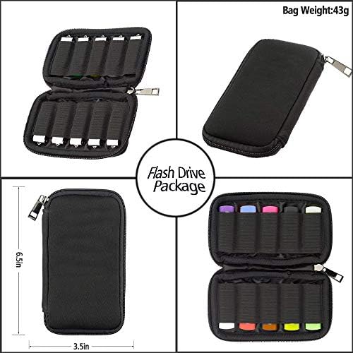 Close-up view of the durable anti-static neoprene fabric and sturdy stitching on the JBOS thumb drive holder bag.