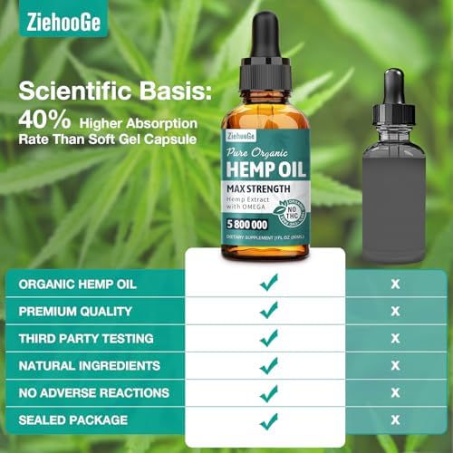 Ziehooge hemp oil drops natural wellness supplement