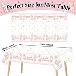 Three piece pink rose gold party table cover set for rectangular tables