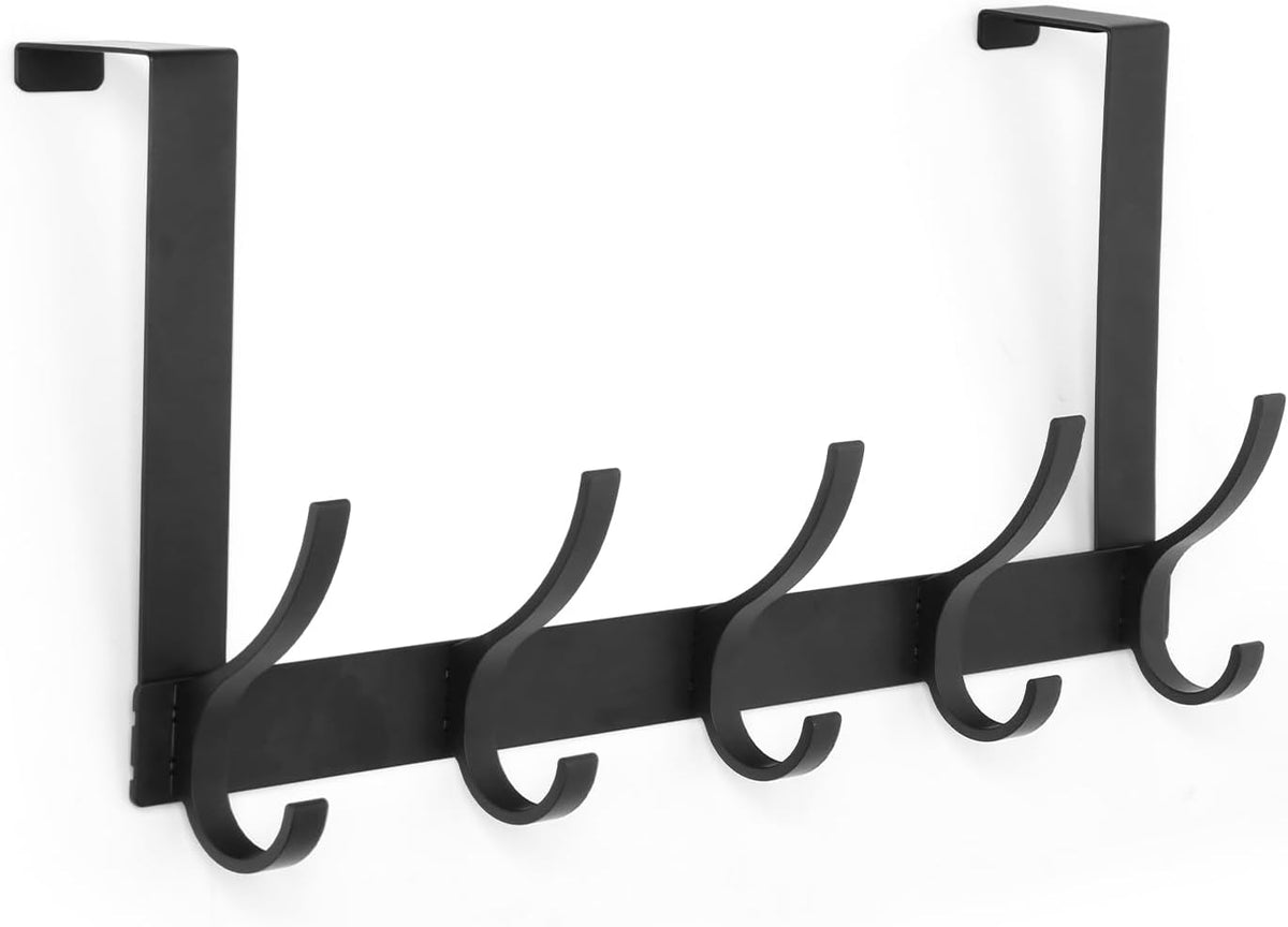Optish Over The Door Hooks, Door Hanger Hooks for Hanging, Over The Doors Towel Racks for Bathroom with 12 Coat Hook, Coat Rack Bathroom Accessories2 Pack, Black - Image 11