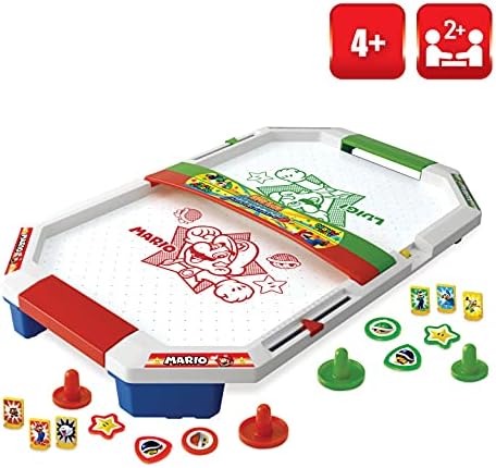 EPOCH Games Super Mario Air Hockey platform with character plates and paddles