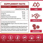 Close up of high absorption ZEBORA capsules with PQQ and BioPerine text clear on bottle
