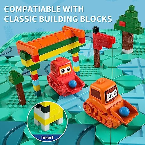 Detailed shot of the instruction manual showcasing the different progressive difficulty levels and STEM puzzle solutions.
