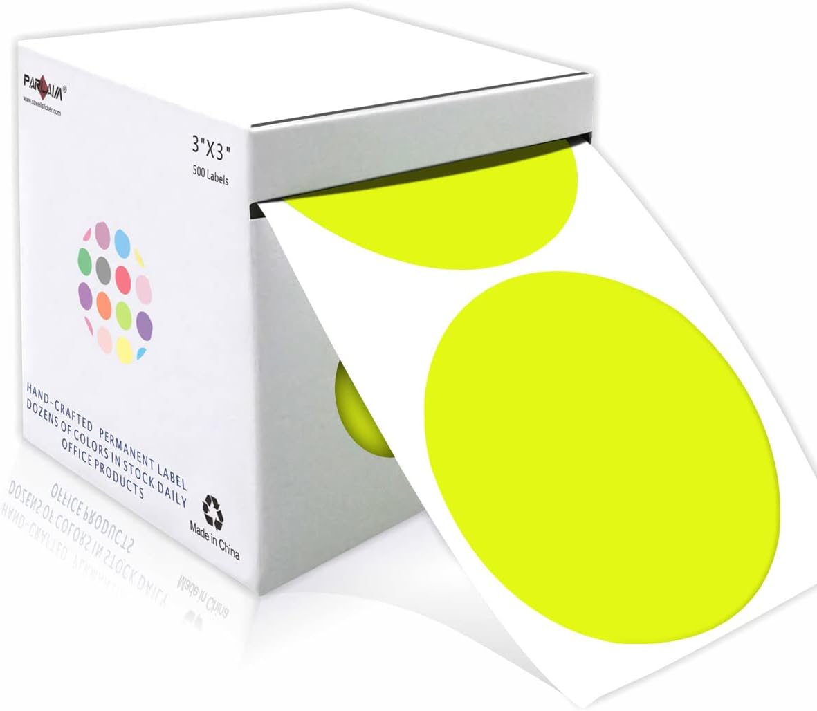PARLAIM 3 Inch Round Color-Code Dot Stickers, 500PCS Inventory Labels Color Code Stickers Dispenser Box,Gold Circle Sticker Labels for Inventory &Family School Storage Bins Label (Gold) - Image 15