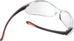 Global Industrial safety glasses side profile featuring integrated side shields