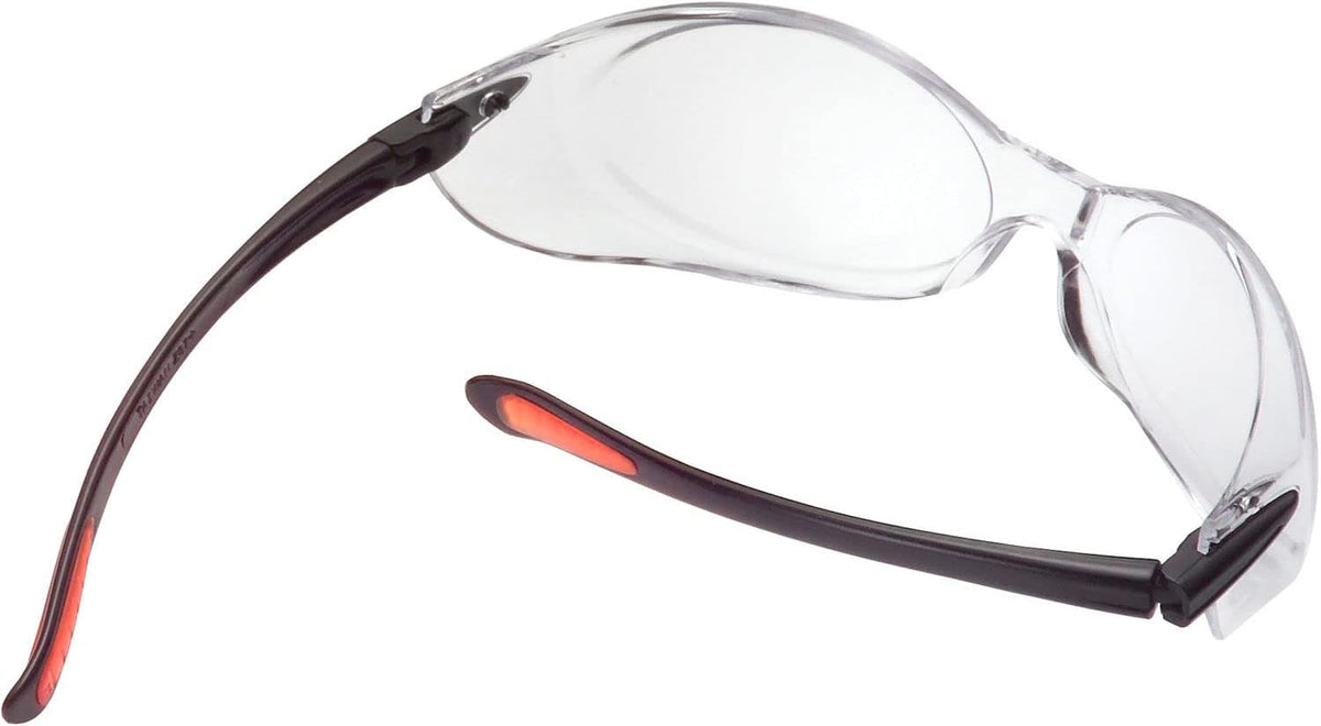 Global Industrial safety glasses side profile featuring integrated side shields