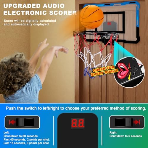 Loiley mini basketball hoop mounted on a bedroom door