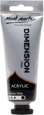 Mont Marte 75ml acrylic tube showing gloss finish texture on canvas