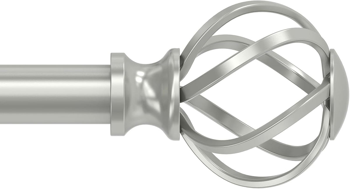 VOIIY silver curtain rod front view window treatment