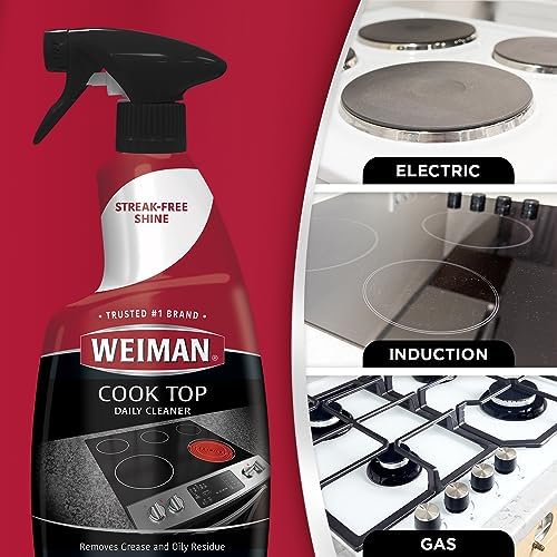 Weiman cooktop cleaning kit packaging showing surface usage