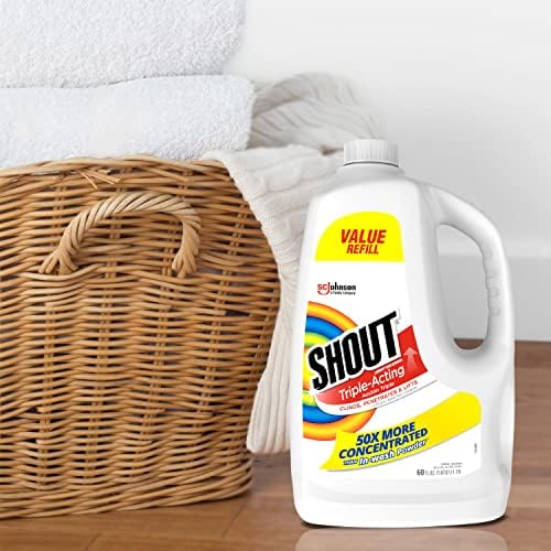 Shout enzyme cleaning liquid highlighting the cling and penetrate technology