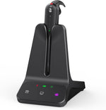 Yealink WH63 E2 DECT Wireless Headset front view with charging base