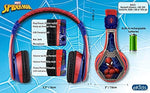 eKids wireless headphones showing the built in microphone and button controls placement