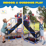 Child playing with JOYIN adjustable indoor basketball hoop