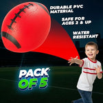 PlayBolt kids sports toys collection featuring five colorful mini footballs for active recess games.