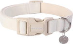 Dogwong Cotton Hemp Dog Collar front view natural fabric