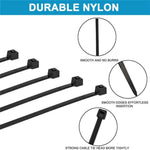 PLWCAMI cable ties showing self-locking mechanism closeup