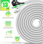White heavy duty braided pet wire cover being trimmed to size with standard household scissors