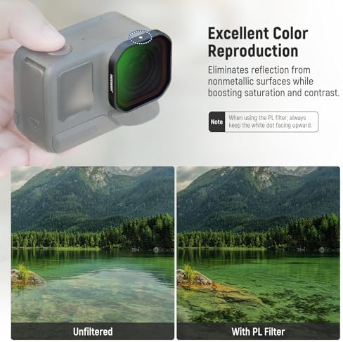 Close up of Neewer optical glass filters for Insta360