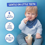 Jack N' Jill natural banana toothpaste tube showing fluoride-free and organic labels.