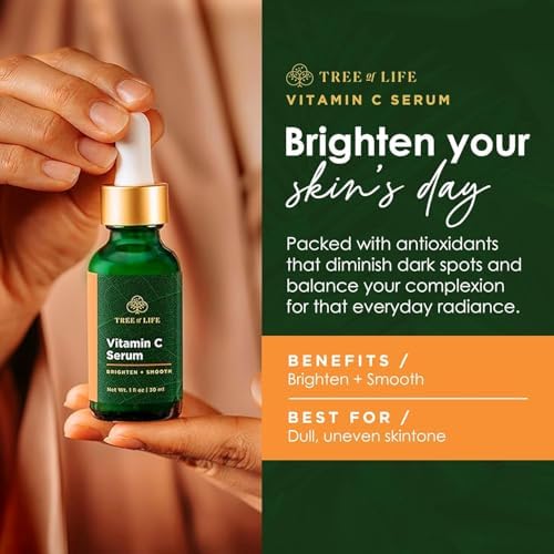 Tree of Life Beauty Vitamin C Skin Care Set, Skin Brightening Face Oil for Dark and Age Spots, Facial Serums for Dry and Sensitive Skin with Hyaluronic Acid & Vitamin E for Soft Smooth Skin, 1 Fl Oz - Image 3