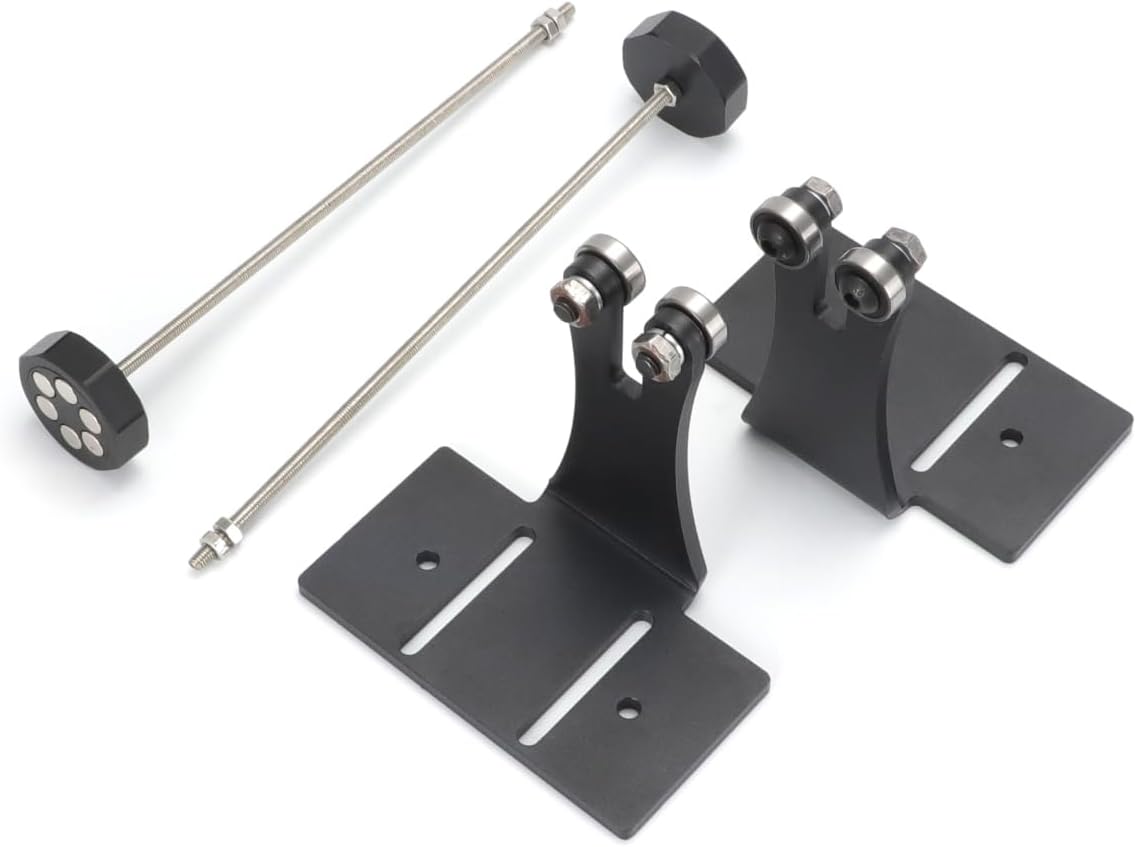 MOTOQUEEN motorcycle crankshaft truing stand front view showing steel roller bearing posts