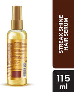 Side profile of Streax hair serum bottle