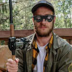 Side angle view of BESPORTBLE professional hands free telescope glasses for sports fans