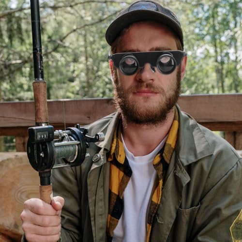 Side angle view of BESPORTBLE professional hands free telescope glasses for sports fans