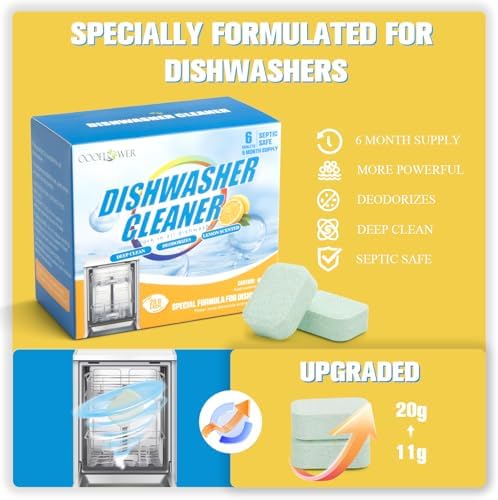 Close up of Oooflower dishwasher cleaning tablets lemon scent
