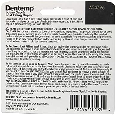 Dentemp dental repair kit contents and applicator tool