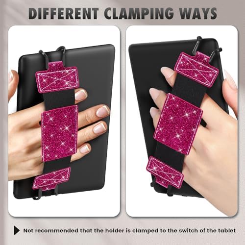Back view of Kindle tablet with MoKo universal hand strap installed