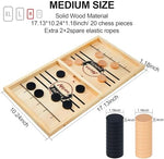 Wooden sling puck desktop board game with durable elastic bands