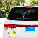Close up of patented heat alert system turning white on a warm vehicle window