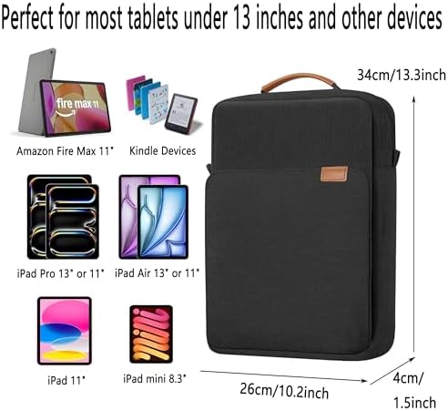 Zmeikj tablet bag interior plush lining and device compartment