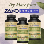 USA imported ZAND Bee Complete dietary supplement packaging back view with warnings