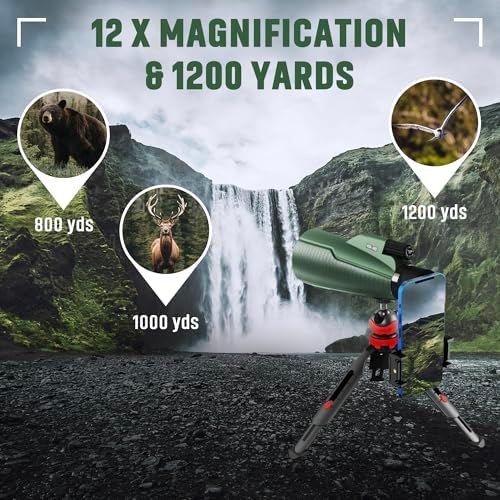 Hd360pro handheld monocular with smartphone adapter attached