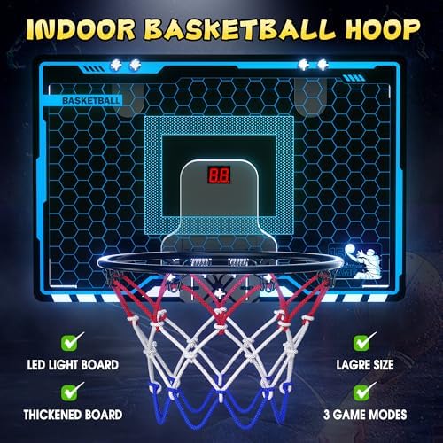 Side view of spring loaded rim on HopeRock indoor basketball set