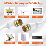 Ecjtu 3 foot white coax cable for internet routers