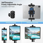 KDD rotatable tablet clamp mount holding an iPad Pro securely on a standard camera monopod setup.