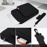 iKammo 13 inch tablet sleeve highlighting the water resistant canvas fabric surface.