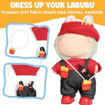 Stylish denim overalls for Lububu plush figure