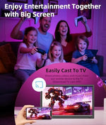 Feihe portable smart television setup inside a modern camper caravan interior