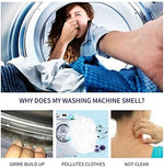 Effervescent washer cleaning tablet dissolving in water for deep decontamination