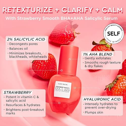 Glow Recipe Korean BHA acne serum clear water gel texture drop on surface