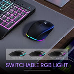 Veilzor backlit computer peripherals side profile showing the adjustable fold-out stand