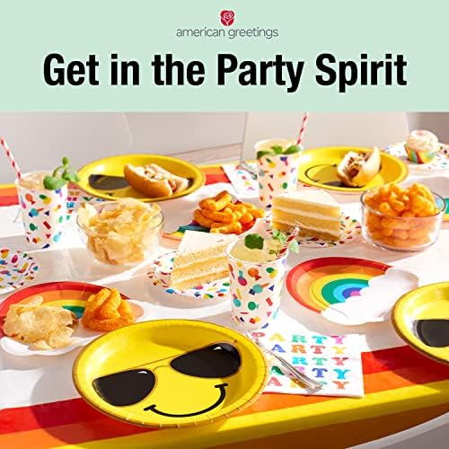 Nine inch disposable rainbow plates for birthday parties
