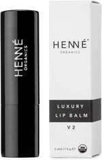 Henné Organics Luxury Lip Balm V2 black metal tube packaging